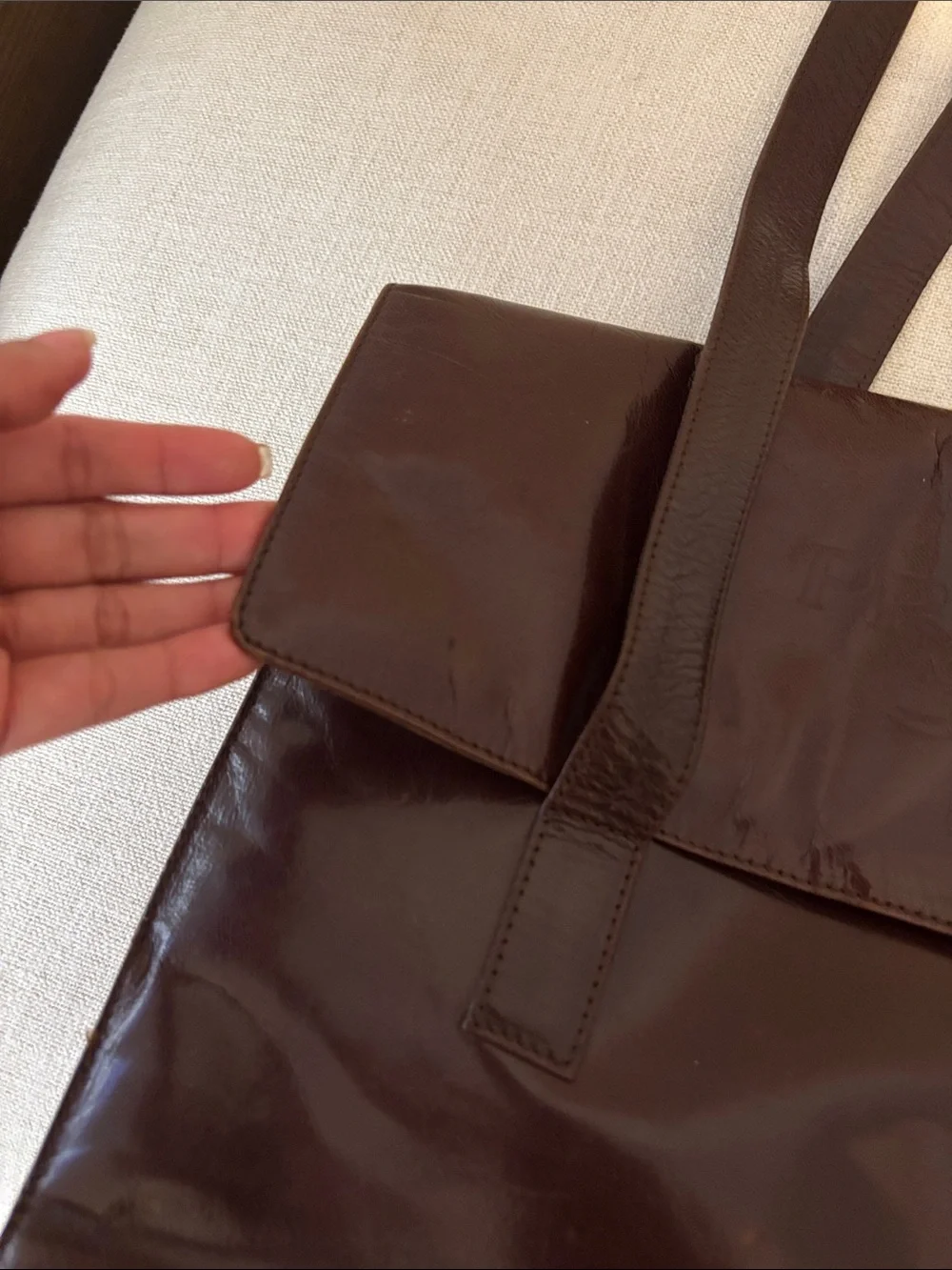 Prada Brown Leather Shoulder Tote